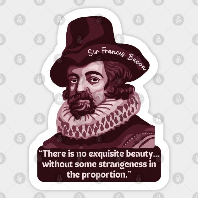 Francis Bacon Portrait and Quote Sticker by Slightly Unhinged